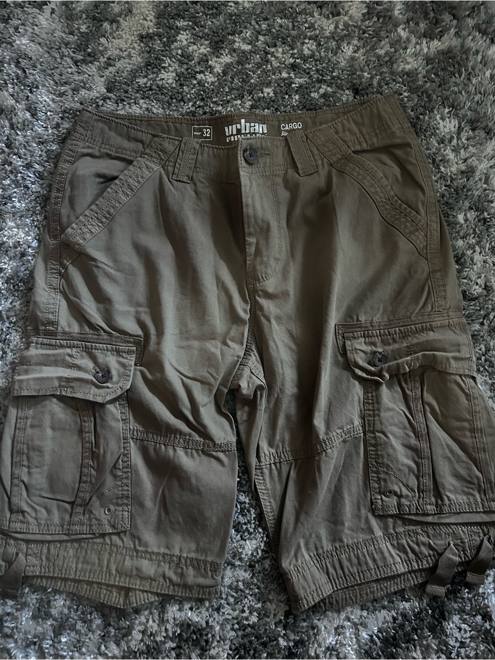 Urban Pipeline Men’s Beige Cargo Shorts, Size 32